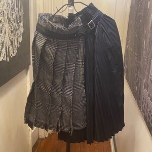 Sacai Black and Gray Asymmetrical Skirt